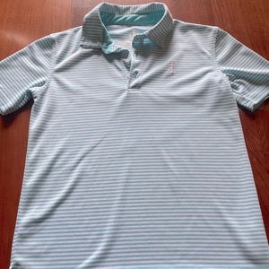 Johnnie-O blue/white stripe performance collared shirt